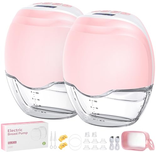 Tiralatte Elettrico Indossabile Portatile, Senza Fili e Silenzioso, Design Discreto Anti-Perdita, Senza BPA,3 Modalità e 12 Livelli, 2 Pezzi per Casa e Viaggio