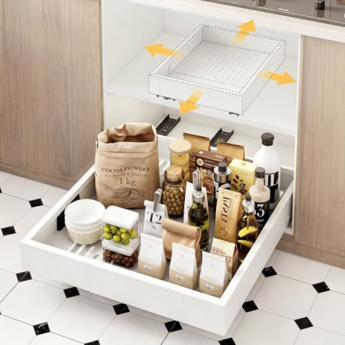 Yooheim 4 Directions Pull Out Kitchen Drawer White 1 Piece