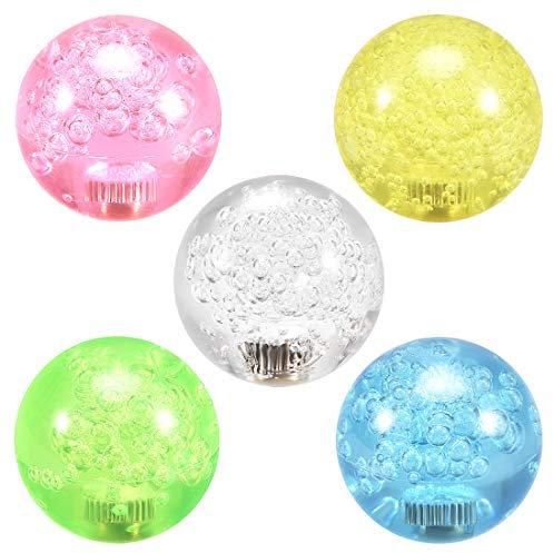 sourcing map Joystick Ball Top Handle Rocker Round Head Arcade Game DIY Parts Replacement Crystal Pink Yellow Blue Green White 5Pcs