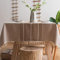 Plenmor Heavy Weight Cotton Linen Tablecloth Dust-Proof Tassel Table Cloth Cover for Kitchen Dinning Farmhouse Tabletop Decoration (140x300 cm, A-Brown)