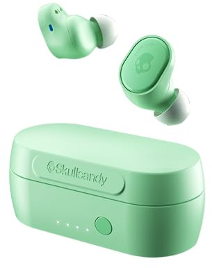 Skullcandy Sesh Evo True Wireless In-Ear Bluetooth Earbuds Compatible with iPhone and Android/Charging Case and Microphone/Great for Gym, Sports, and Gaming IP55 Water Dust Resistant - Mint Green