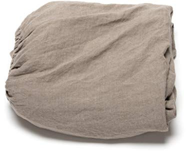 LinenMe Gewaschene Spannbettlaken 140x200cm, 100% Leinen - Bettwäsche Bettlaken mit Gummizug - Spannbetttuch, Fitted Sheet 140x200 - Natural