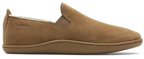 Clarks Home Mocc Slipper Suede Slippers In Tan Size 11