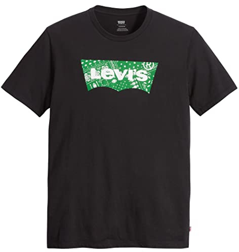 Levi's Graphic Crewneck Tee T-shirt, Filled Bw Caviar, M Uomo
