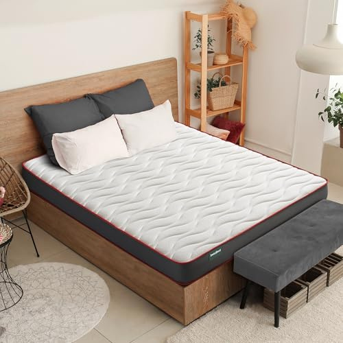 beloBed Materassi 140 x 190 letto matrimoniale, materasso viscoelastico, materasso 140 x 190 materasso, reversibile, altezza 18 cm, solidità media arrotolato comodo Comfortfusion, Grigio