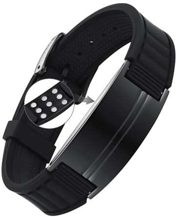 Feraco Ultra Strength Magnetic Bracelets for Men Women, Silicone Sports Wristband for Balance & Energy with Powerful Magnets, Waterproof & Adjustable Health Bracelet