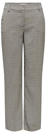 ONLY Damen ONLLETTIE MW STR Check Pant TLR Hose, Cloud Dancer/Checks:Tannin & Cornet Blue & Night Sky & Peat, 38W x 32L