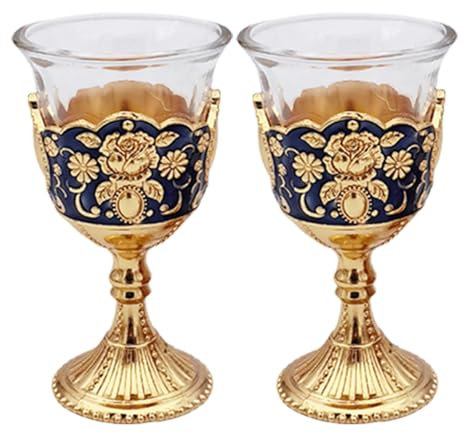 Tewzafiya Farbige Wasserkelche aus Glas, Vintage-Glaskelch-Set | Trinkgläser im Retro-Stil - Trinkgläser im Retro-Stil mit Stiel für Büro, Hochzeit, Weihnachten, Küche