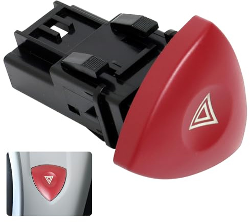 Pulsante di Avvertenza Interruttore Luci di Emergenza, Compatibile con Espace MK4 Laguna MK2 Trafic Vel Vivaro 8200442724, Materiale ABS