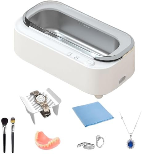 Limpiador ultrasónico de joyas Limpiador ultrasónico de joyas, máquina limpiadora ultrasónica portátil profesional, limpiador de plata, máquina limpiadora ultrasónica for gafas, anillos, pendientes, c