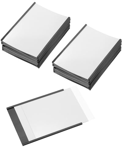 PATIKIL Etiquetas Magnéticas, 101.6 x 76.2 mm con Inserciones de Papel, 25 Pcs Soportes Magnéticos con Películas en Forma de C para Archivadores Metálicos, Estantes, Pizarras Blancas