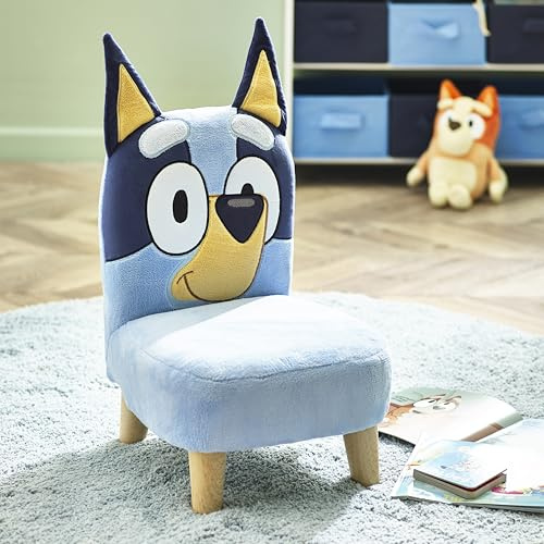 Bluey Character Chair, Kids Upholstered Chair, Comfortable Kids Seat for Bedroom, Nursery & Playroom, Soft Fabric, Sturdy Build