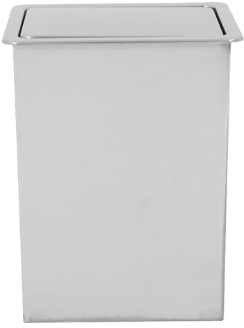 HIAKDOFT Cubo de Basura Empotrable para Encimera de Cocina y Baño Acero Inoxidable Resistente Tapa Abatible Silenciosa Diseño Compacto para Ahorro de Espacio Juego de 2 Piezas