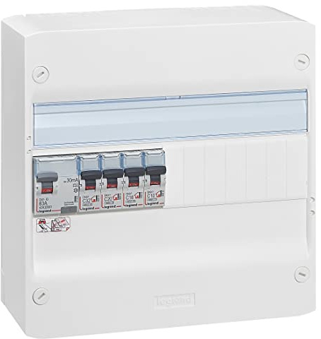 LEGRAND - Tableau Électrique Pré-équipé 1 Rangée Drivia - Equipé de Disjoncteurs + 1 Interrupteur Différentiel 30mA - Spécial Extension Cuisine ou Cellier - Fabriqué En France - Blanc