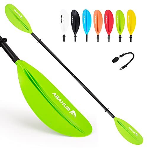 Abahub 218/230/241 cm Remo Kayak Pala Doble de Aluminio con línea de Remo para Kayak Bote de Remos Canoa Negro/Blanco/Rojo/Azul/Verde/Naranja/Amarillo