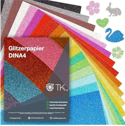 250x Blatt - Glitzerpapier Glitterpapier 250 g/m² - A4 Kopierpapier Druckerpapier bunt - zum Basteln & gestalten - Bastelpapier Tonkarton Pappe