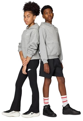 Nike Kid's Sportswear Club Fleece Pullover Hoodie, Dark Grey Heather/White, X-Large