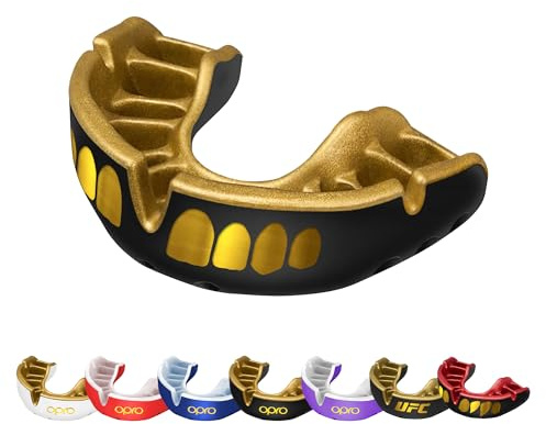 OPRO Gold Level Tandskydd Premium Fit – Gum Shield Vuxen och Barn – OPRO Munskydd Boxning och MMA, Easy Self-Fit Gum Shield Rugby och Hockey – Premiumskydd med tandgaranti