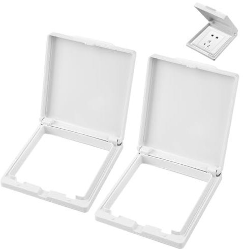 2PCS Light Switch Guard, Childproof Plug Protector, Waterproof Wall Light Panel Socket Guard for Bedroom Bathroom Kitchen Living Room Home Security (White)