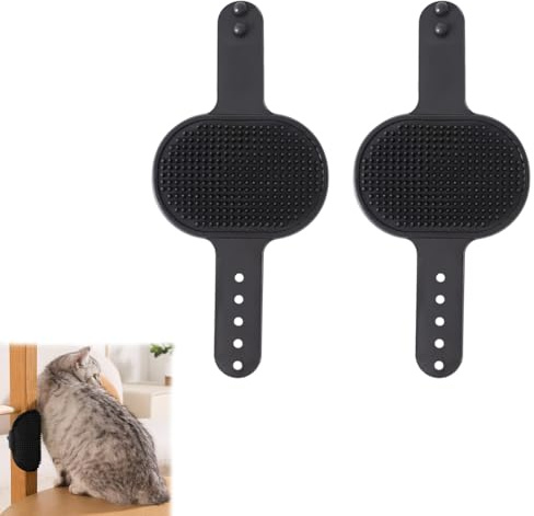 OUDQFCJ Masseur pour Chats, 2 Pièces Chaton Auto-soin Brosse de Massage, Outil Chat Jouets, Grattoir Chat Auto Nettoyage Brosse pour Chats, pour les Portes Table Murs