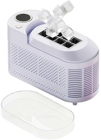 Máquina De Hielo De 8 Cubos En 10 Minutos, Silenciosa Máquina De Hielo Encimera, Máquina De Hielo Portátil Para Camping, Coche, Hogar Y Oficina (Morado)