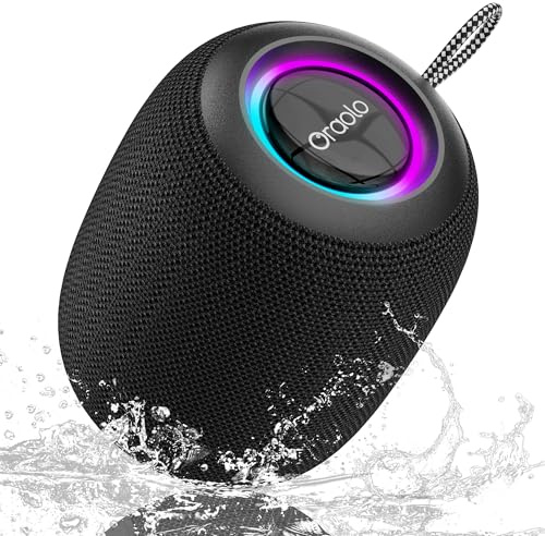 oraolo Cassa Bluetooth, Impermeabile Cassa Bluetooth Portatile, Altoparlante Wireless da Doccia IPX7, Bluetooth 5.3, Extra Bassi Attivi, Chiamata Vivavoce per Casa, Esterno, Doccia