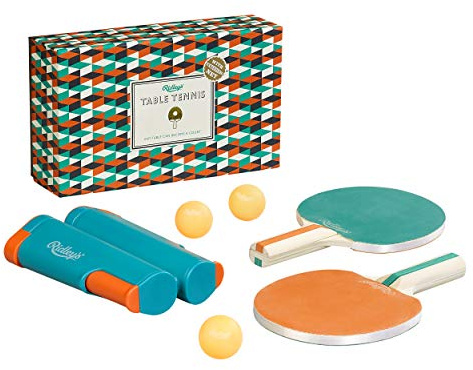 Ridley's Portable Travel 6-Piece Table Tennis Set for Adults and Children – Tabletop Ping Pong Kit Makes Any Table a Tennis Court – Easily Attaches to Tables up to 60” Wide