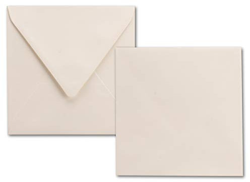 75x quadratische Briefumschläge naturweiß (creme) - 100 g/m² - 15 x 15 cm - Ideal für Grußkarten und Einladungs-Karten - Marke: NEUSER PAPIER