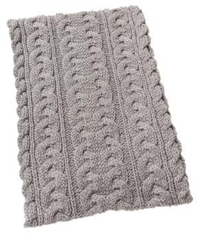 Aran Crafts Irish Cable Knitted Wool Heavyweight Scarf 10x64 (X4855-SGRY)