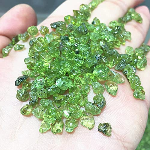 Roca de curación de cristal raro piedra caída de piedra mezclada de cuarzo de cristal piedra piedras preciosas de piedra germelas para decorativos 7-9mm-olivino_100 gramos