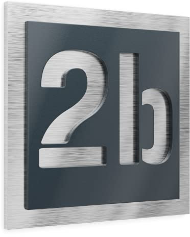 Graviers Design Hausnummer aus V2A Edelstahl 230x230mm - Anthrazit RAL 7016 - Wetterfest Rostfrei Individuell anpassbar nach eigener Nummer - Made in Germany