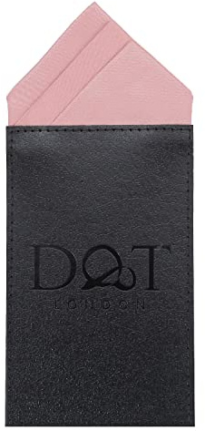 DQT Mens Plain Satin Pre-Folded One Peak Pocket Square Handkerchief - Dusty Pink