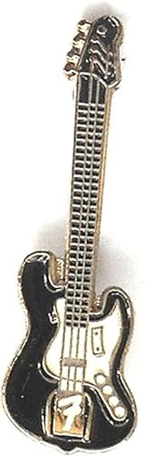 GBJUK Pin's en émail noir avec fermoir papillon pour guitare électrique, Métal