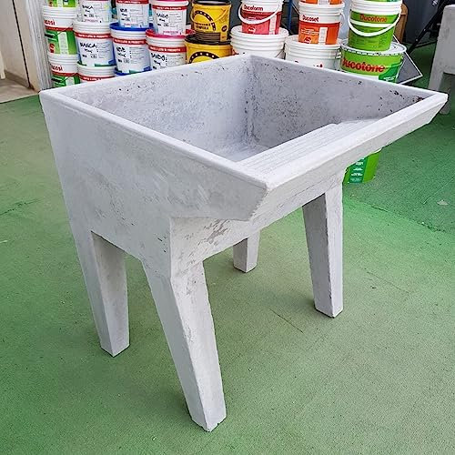 Pilozzo con lavatoio uso lavanderia con piedi in cemento grigio cm 60x55x73h