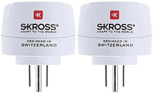SKROSS Country Adapter Europe to USA: Reiseadapter für Reisen aus Europa in Länder, die den amerikanischen Standard verwenden, Weiß (Packung mit 2)