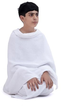 Sweet Needle Ihram Ehram Ahram für Kinder Hajj und Umrah – 2 Handtücher, weiß – hygienische natürliche 100% Reine gekämmte Baumwolle, leichte Handtücher, 80 x 156 cm