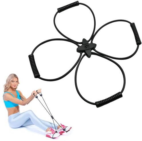 Naapesi Coreplus Kit de réformateur de pilates pour femme avec 4 anneaux pour le renforcement musculaire et la flexibilité, noir