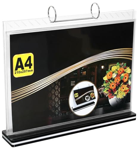 ABOOFAN Soporte De Cartel De Mesa Horizontal Expositor Para Menús y Señalización Soporte De Carteles Para Oficina y Restaurante
