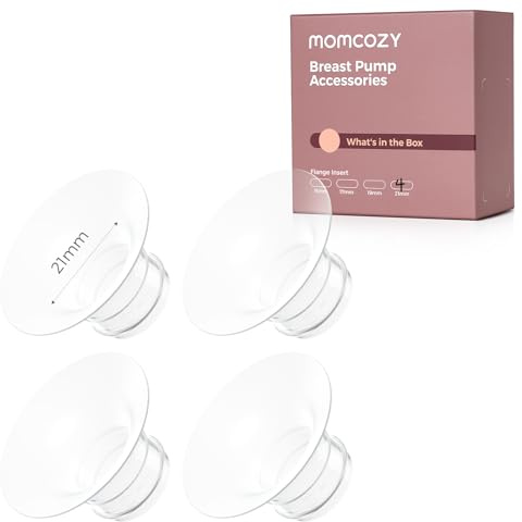 Momcozy Inserti per Flangia da 21 mm, in Silicone, Compatibili con Tiralatte Momcozy M5/M6/M9, Confezione da 4, per Ridurre 24 mm a 21 mm