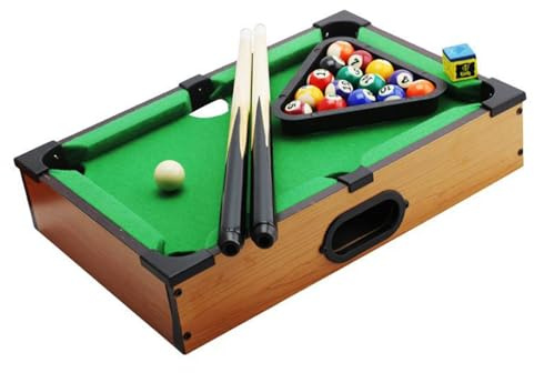 PRITOK Mini Pool Table Game: 20-inch Portable Wooden Game Table, Complete Family Billiards Set for Kids, für Indoor Outdoor Entertainment