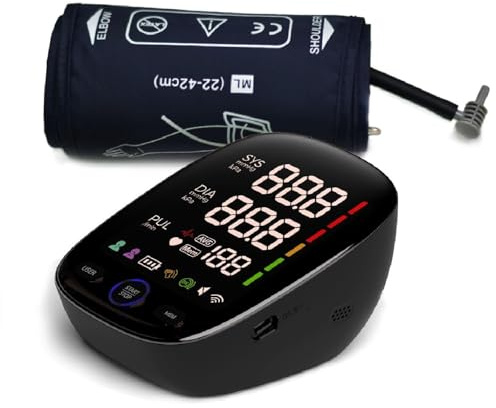 PHD Blood Pressure Monitors Upper Arm, Home Blood Pressure Machine with Large Cuff 22 42cm, 6.4 Inch LED Screen, Heart Rate and BP Monitor Blood Pressure Memory Storage