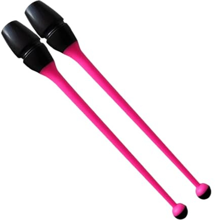SZLIFE Gymnastique Bâtons Bâton Twirling Accessoires Rythmiques Montage Facile Matériau Caoutchouc PP pour Exercices Convient Enfants Adultes E, Rose