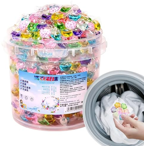 Cápsulas de detergente para ropa, paquete de 100 piezas, limpiador de ropa perfumado, quitamanchas de tela, accesorio de control de olores, perfecto para uso en con sábanas, prendas de vestir