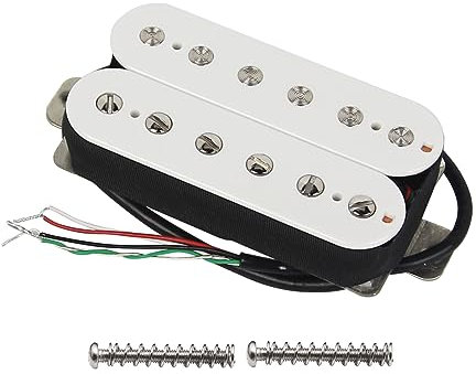 FLEOR Klassischer Ton Alnico 5 Overwound Open Style Humbucker Tonabnehmer Bridge-Tonabnehmer 14-15k für E-Gitarre, Weiß
