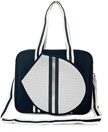 Gespann Tennis Tote Bag für EINEN Tennisschläger, Tennisschläger Umhängetasche, Neopren, große Kapazität, verstellbare Trageriemen & Griffe, für Tennis Badminton Squash, Bunte Tote Umhängetasche