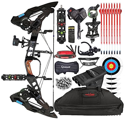 surwolf Compoundbogen Set 21,5–60 lbs verstellbar, Stahlkugel Bogen, Jagdbogen, Bogenschießen Pfeil und Bogen Set, Bogenfischen Bogen für Erwachsene, rechte Hand für die Jagd im Freien (Premium Sets)