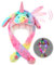 Einhorn Horn mütze mit licht,Plüsch Einhorn Hut mit Beweglichen Ohren Lustige Kopfbedeckung Mütze mit LED Licht für Knder Erwachsene Weihnachtsfeier Fasching Karneval Cosplay
