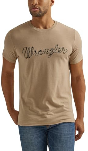 Wrangler Men's Short Sleeve Graphic T-Shirt, Trench Coat Heather, Small