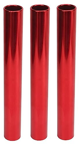 Leichtathletik-Staffelstäbe aus Aluminiumlegierung, Leuchtende Farben, Hohles Design, Geeignet für Studenten-Staffeln, Geeignet für Laufrennen Im Freien (Rot)