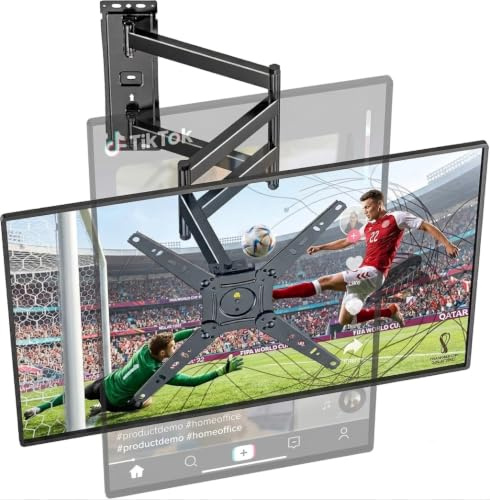 FORGING MOUNT TV-väggfäste med 1035 mm lång arm, 180° rotation och 180° vridbart hörn TV-fäste för 17-50 tums TV-apparater och bildskärmar, full rörelse TV-väggfäste, rymmer upp till 30 kg, max VESA